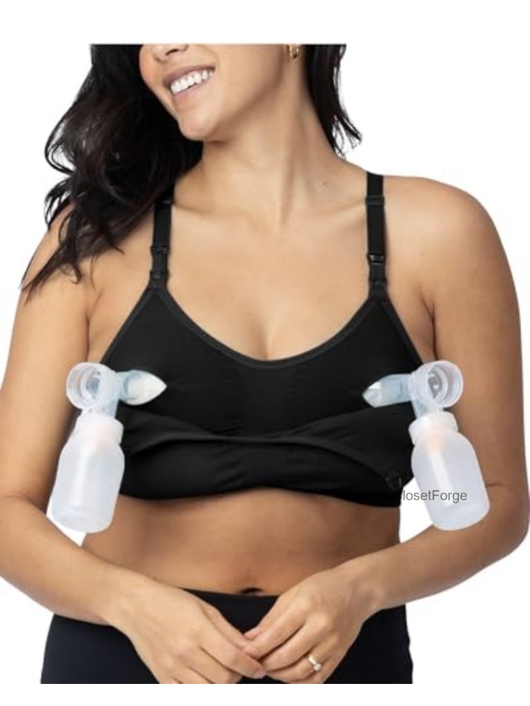 Hands Free Pumping & Nursing Sports Bra, Racerback, Wireless, Low Impact,
